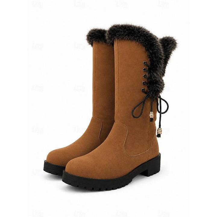 Victoria | Waterproof Fur-Trimmed Block-Heel Winter Boots