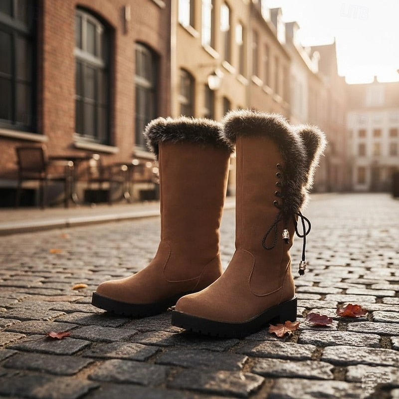 Victoria | Waterproof Fur-Trimmed Block-Heel Winter Boots