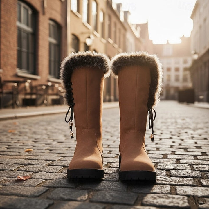 Victoria | Waterproof Fur-Trimmed Block-Heel Winter Boots
