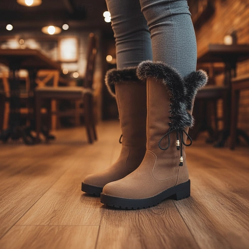 Victoria | Waterproof Fur-Trimmed Block-Heel Winter Boots