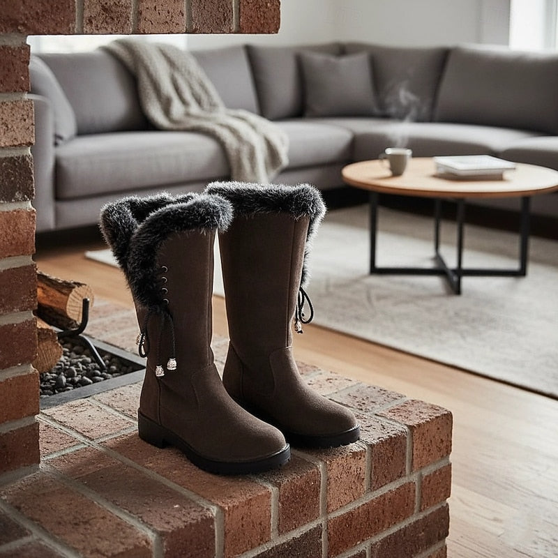 Victoria | Waterproof Fur-Trimmed Block-Heel Winter Boots