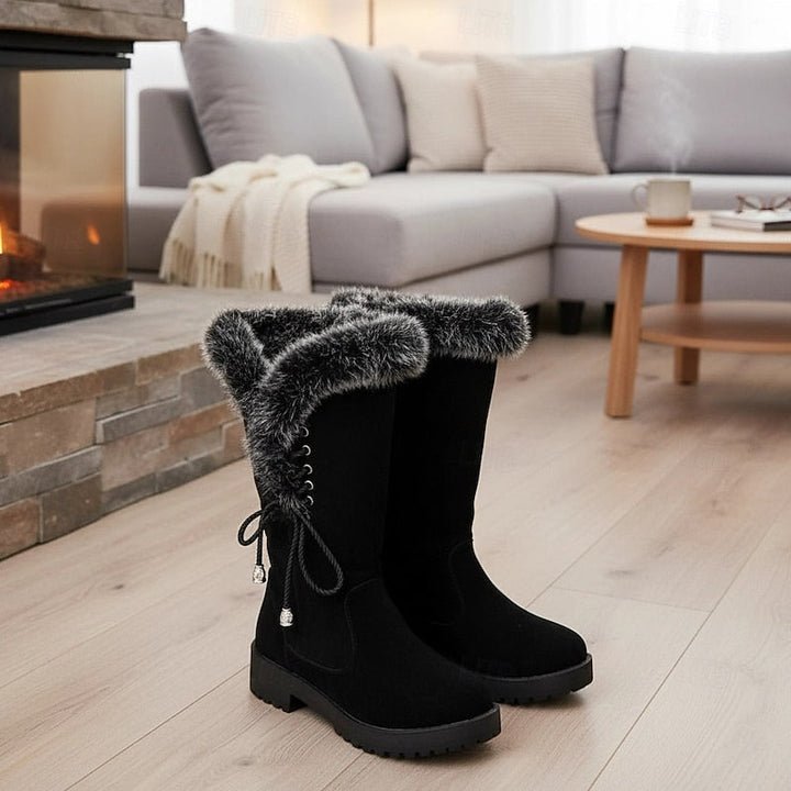 Victoria | Waterproof Fur-Trimmed Block-Heel Winter Boots
