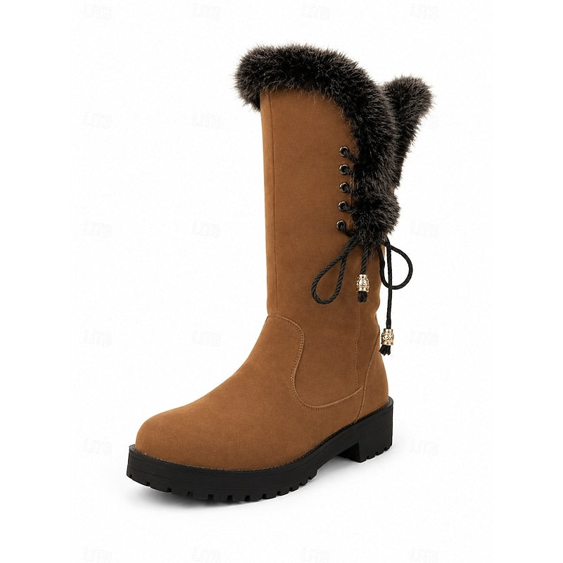Victoria | Waterproof Fur-Trimmed Block-Heel Winter Boots