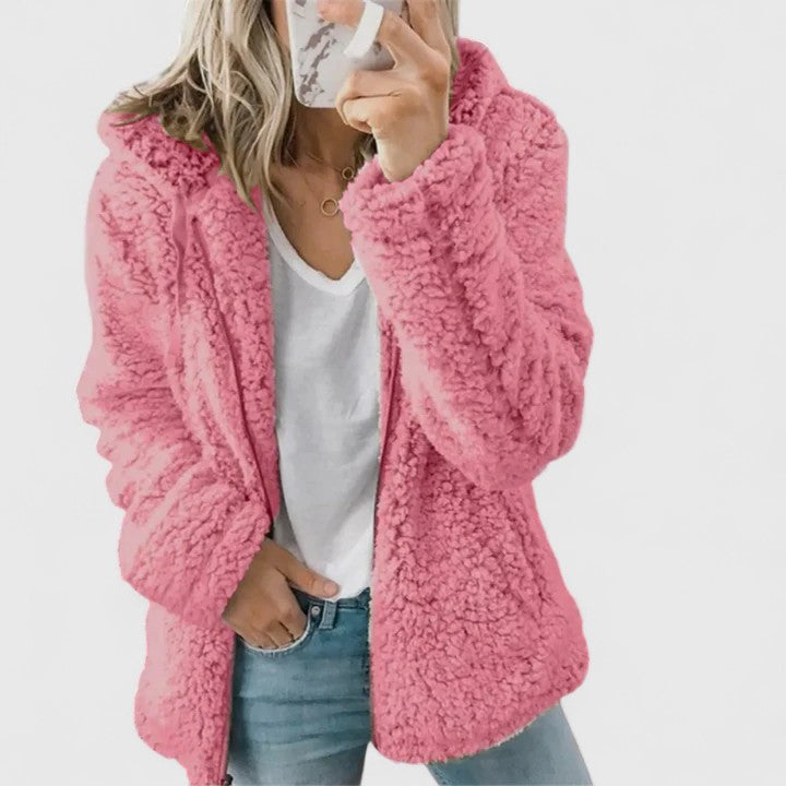 Penny | Open-Front Teddy Fleece Jacket