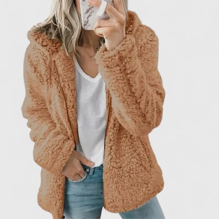 Penny | Open-Front Teddy Fleece Jacket