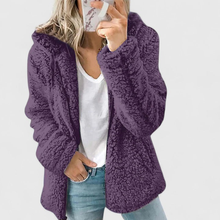 Penny | Open-Front Teddy Fleece Jacket