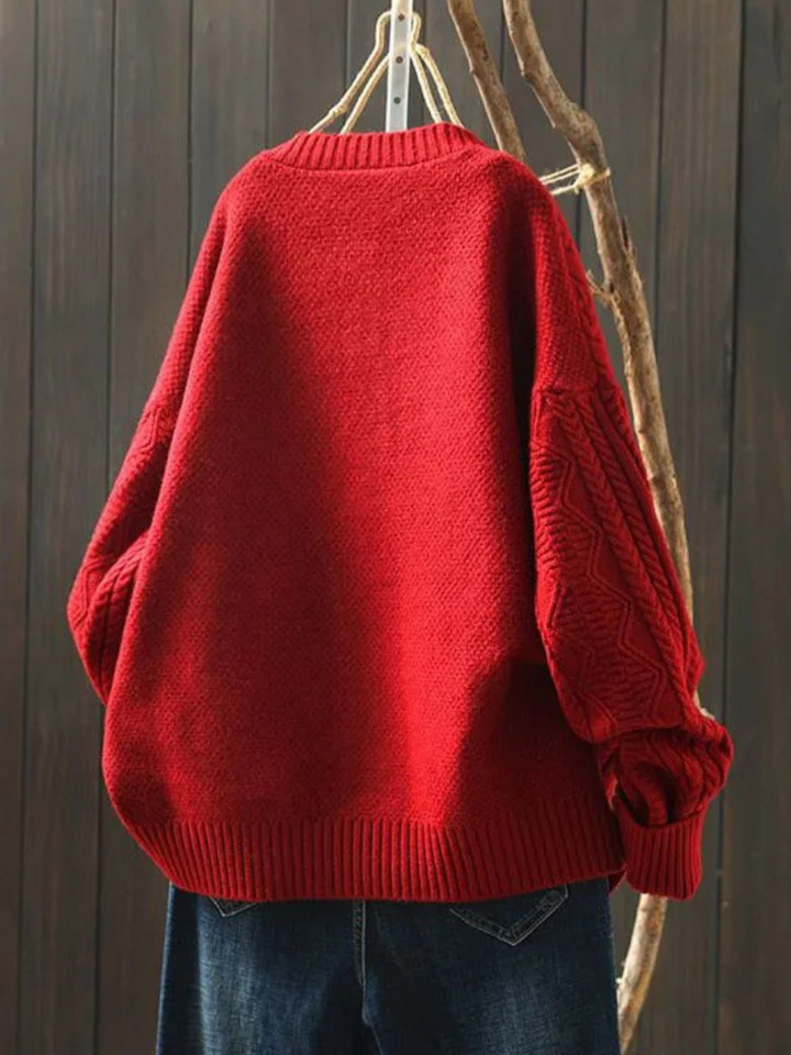 Jacqueline | Oversized Button-Front Cable-Knit Cardigan