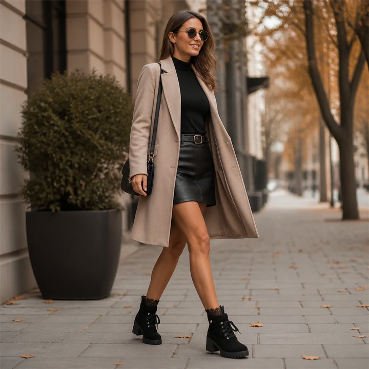 Jessica | Lace-Up Lug-Sole Combat Boots for Fall