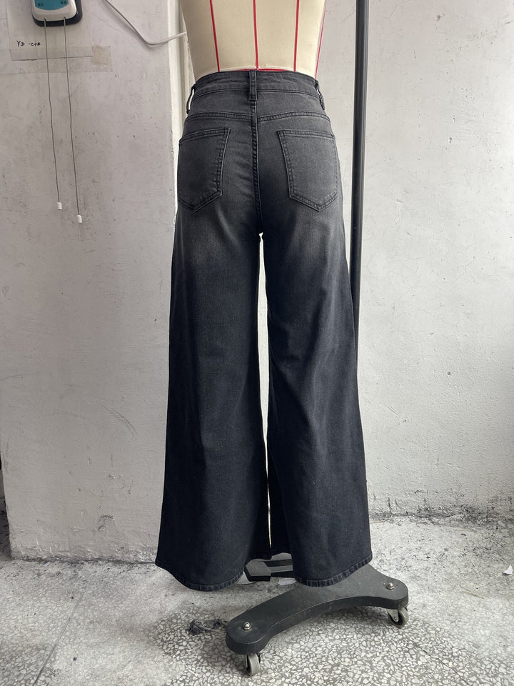 Renee | High-Waisted Floor-Length Dark-Wash Jeans