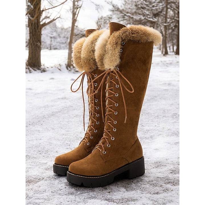 Lauren | Waterproof Faux Fur Cuff Knee-High Winter Boots