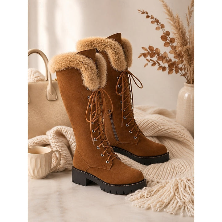 Lauren | Waterproof Faux Fur Cuff Knee-High Winter Boots