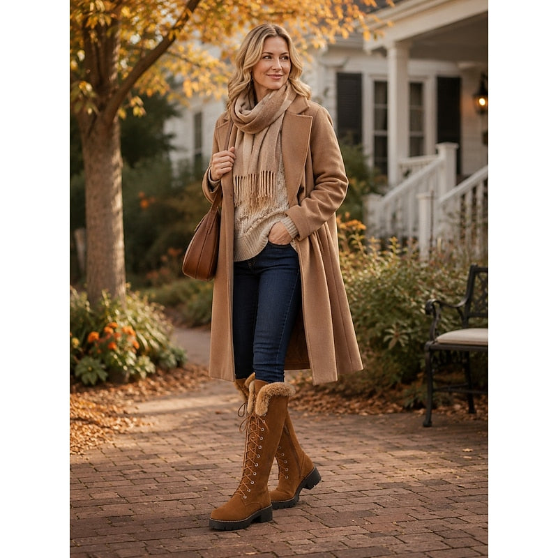 Lauren | Waterproof Faux Fur Cuff Knee-High Winter Boots