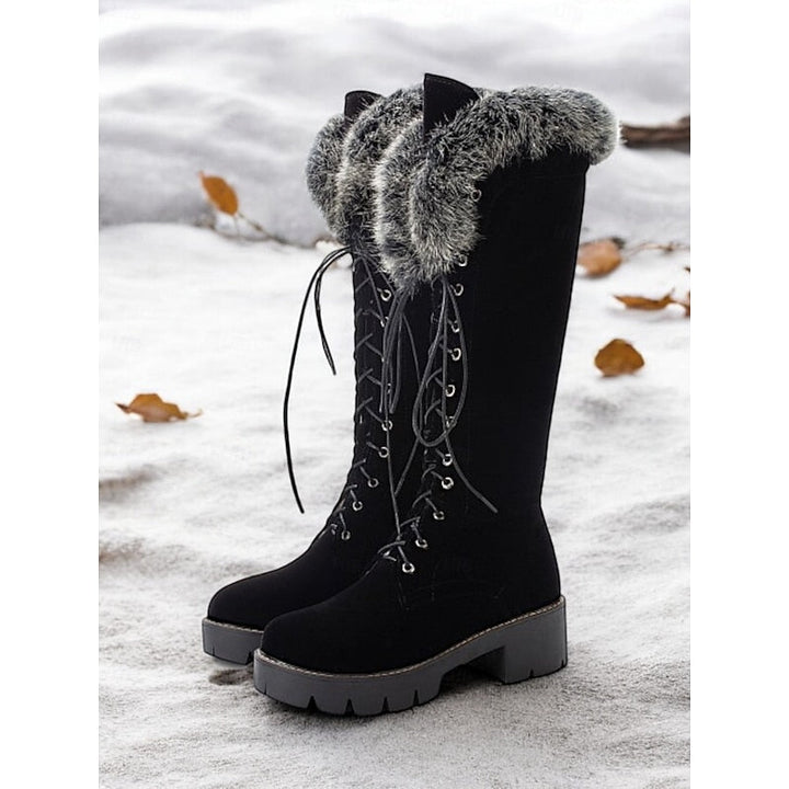 Lauren | Waterproof Faux Fur Cuff Knee-High Winter Boots