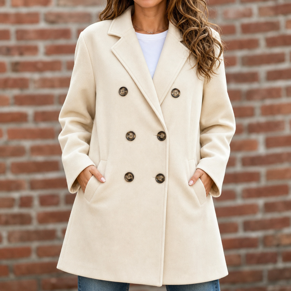 Rose | Double-Breasted Notch-Lapel Peacoat