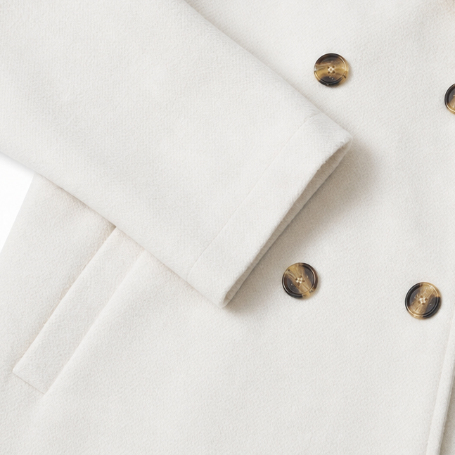 Rose | Double-Breasted Notch-Lapel Peacoat