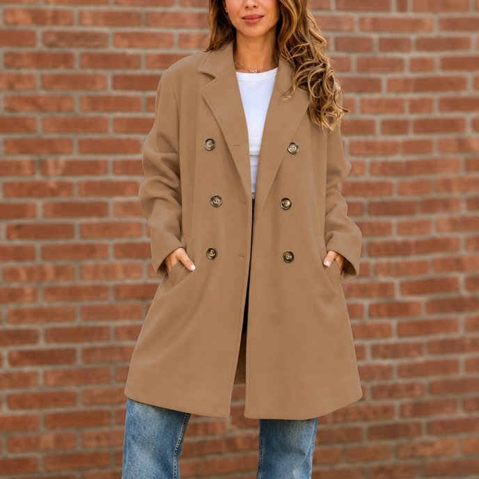 Rose | Double-Breasted Notch-Lapel Peacoat