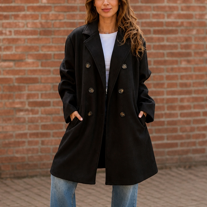 Rose | Double-Breasted Notch-Lapel Peacoat