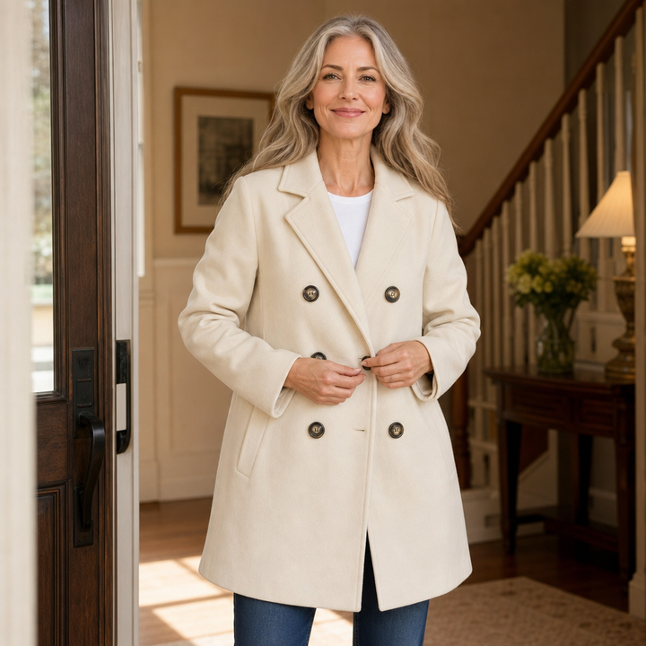 Rose | Double-Breasted Notch-Lapel Peacoat