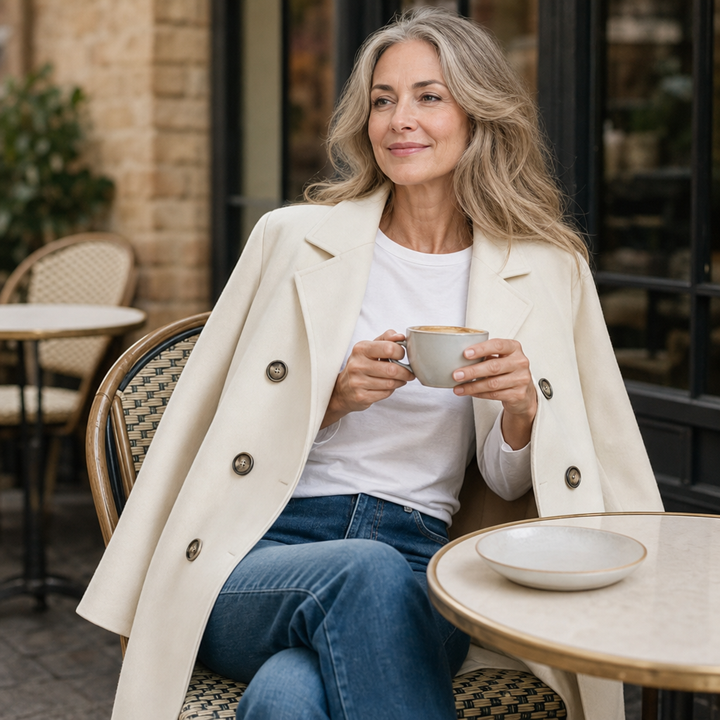 Rose | Double-Breasted Notch-Lapel Peacoat