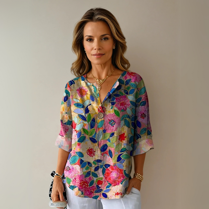 Arlene | Lightweight Breathable Floral Blouse