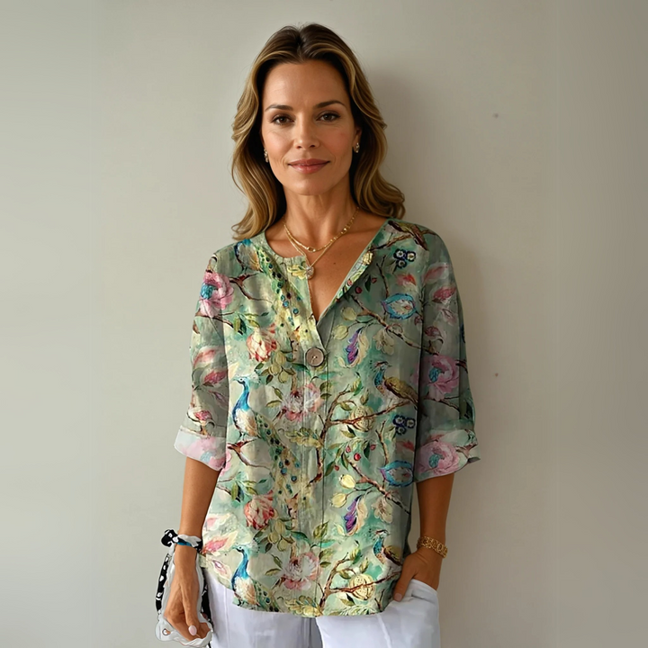 Arlene | Lightweight Breathable Floral Blouse