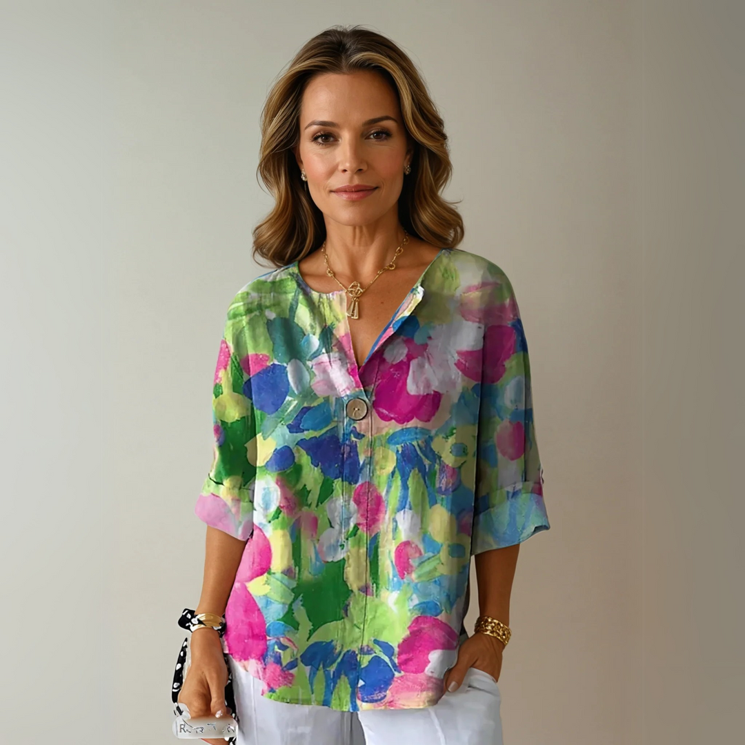 Arlene | Lightweight Breathable Floral Blouse