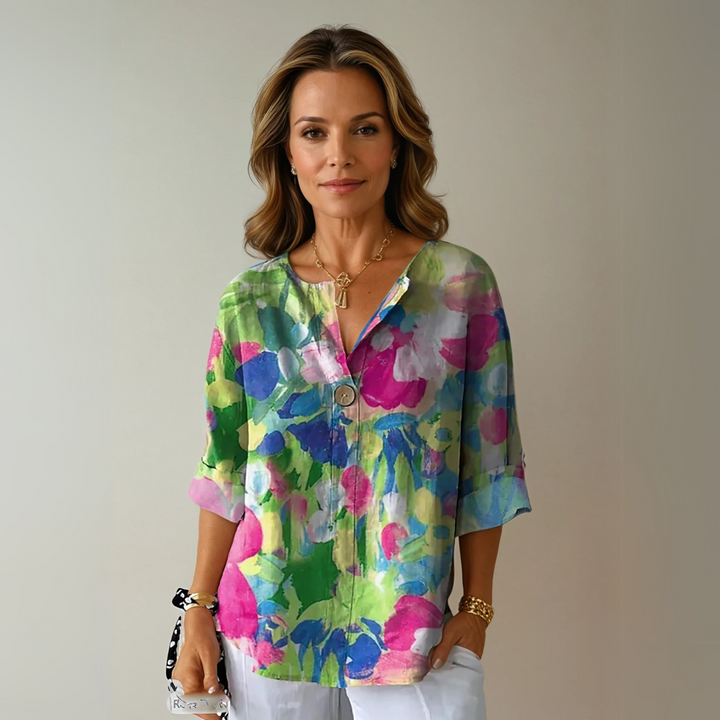 Arlene | Lightweight Breathable Floral Blouse