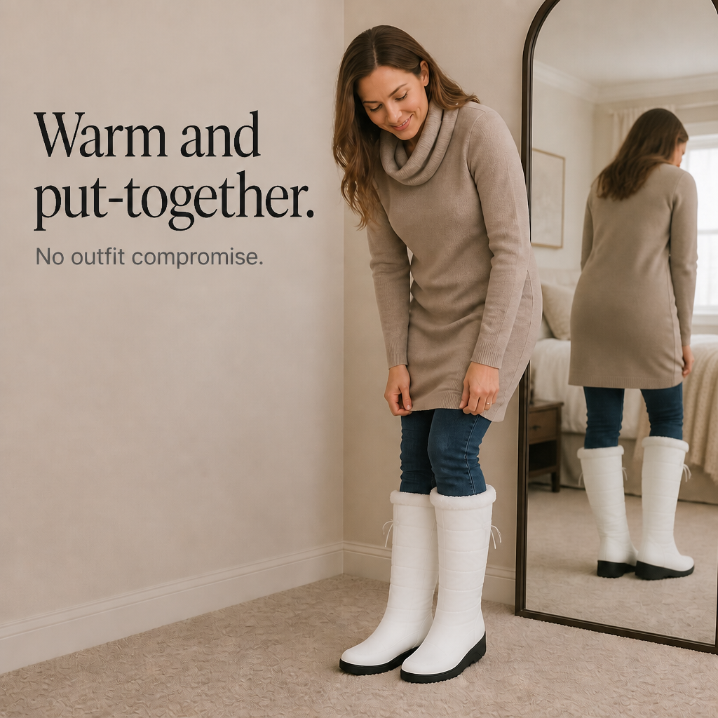 Brooke | Fleece-Lined Drawstring Knee-High Snow Boots