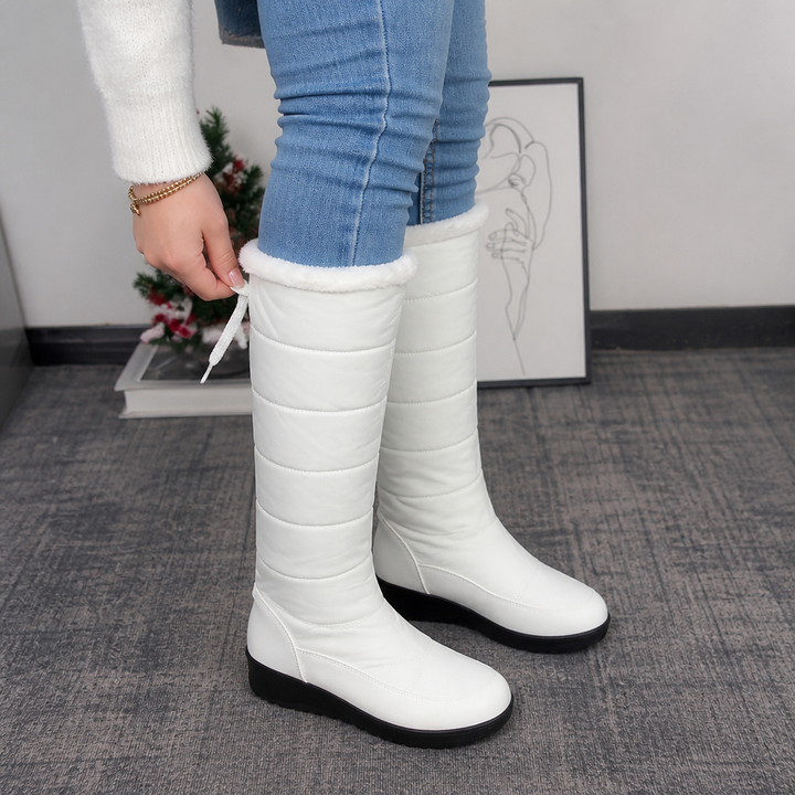 Brooke | Fleece-Lined Drawstring Knee-High Snow Boots