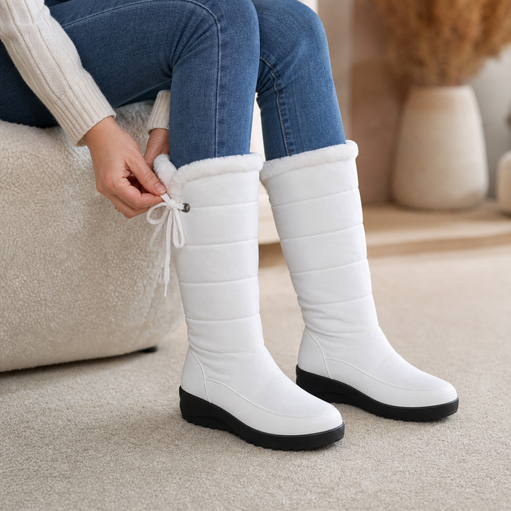 Brooke | Fleece-Lined Drawstring Knee-High Snow Boots