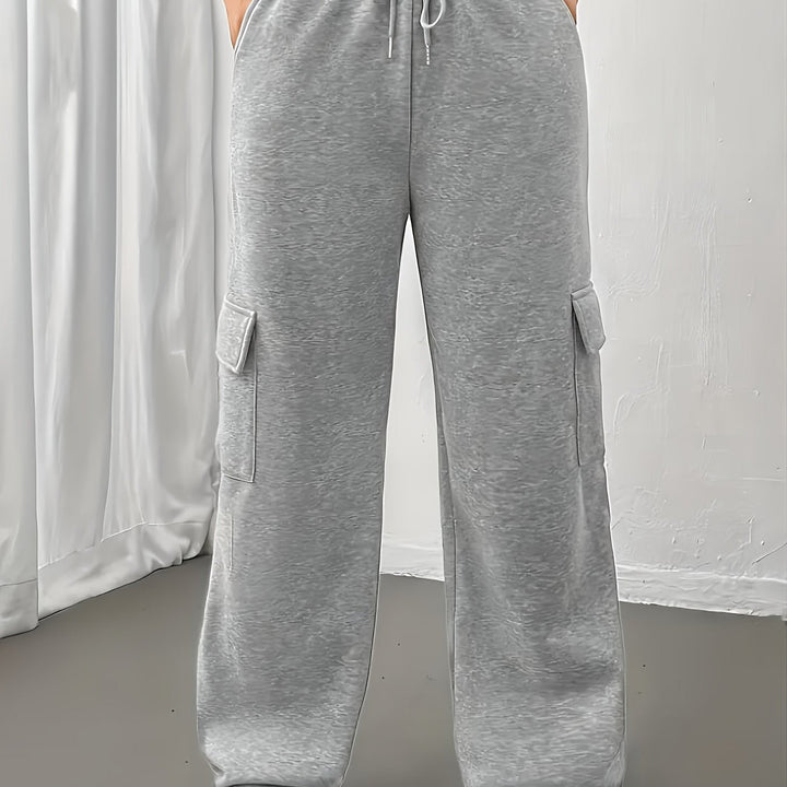 Brittany | Flap-Pocket Cargo Wide-Leg Sweatpants