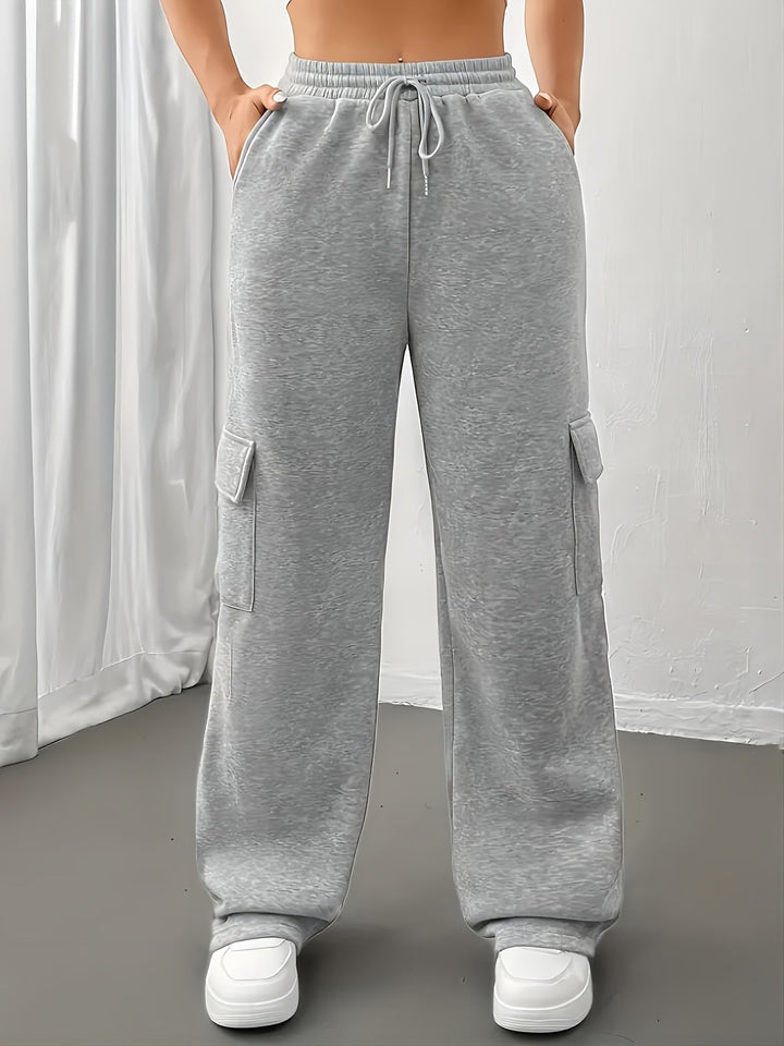 Brittany | Flap-Pocket Cargo Wide-Leg Sweatpants