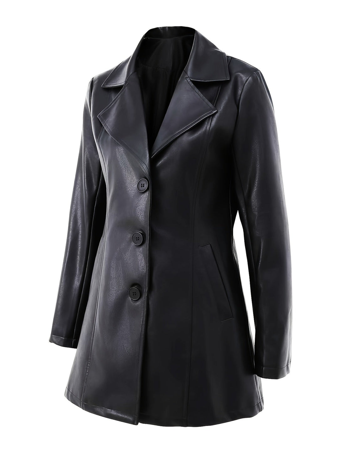 Olivia | Slim-Fit Leather Trench Coat for Fall