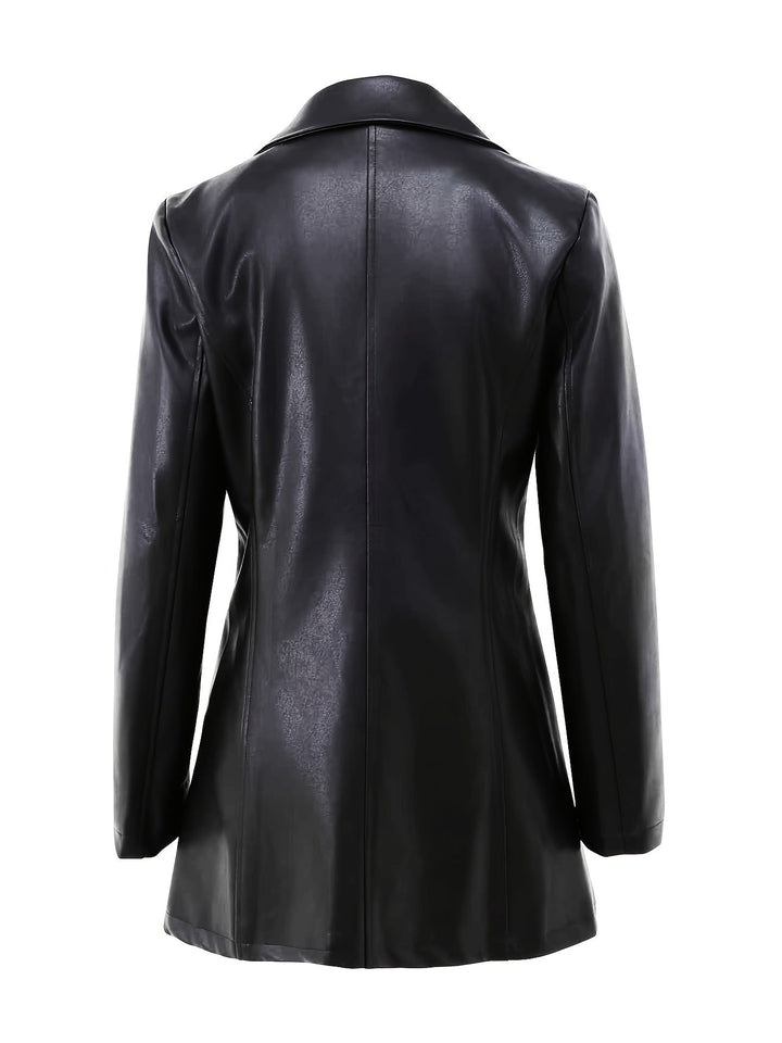 Olivia | Slim-Fit Leather Trench Coat for Fall