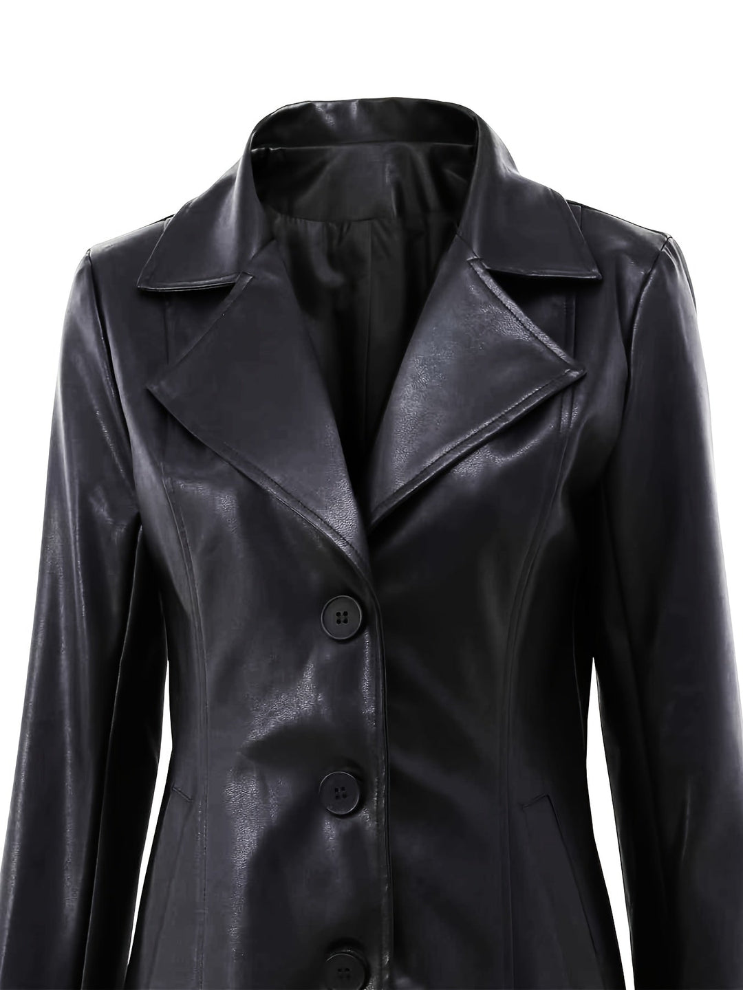 Olivia | Slim-Fit Leather Trench Coat for Fall