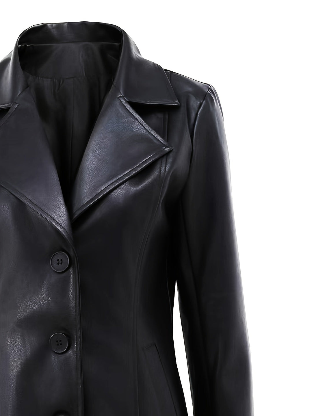 Olivia | Slim-Fit Leather Trench Coat for Fall