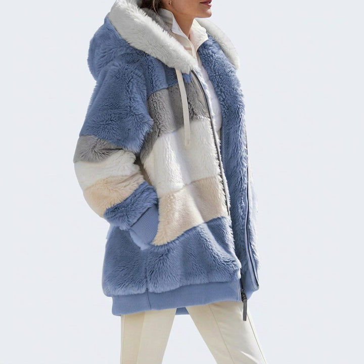 Kylie | Color-Block Hooded Sherpa Jacket